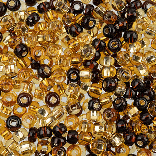 Czech Seed Beads Approx 24g Vial 6/0 - Brown Shades