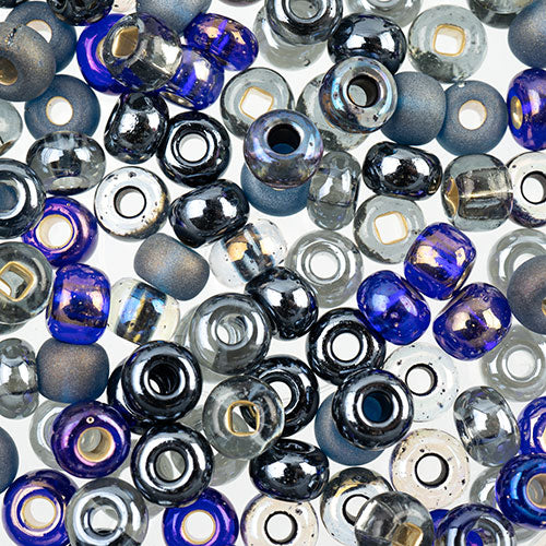 Czech Seed Beads Approx 24g Vial 2/0 - White/Black Shades