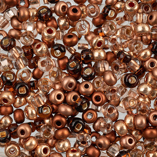 Czech Seed Beads Approx 24g Vial 6/0 - Brown Shades