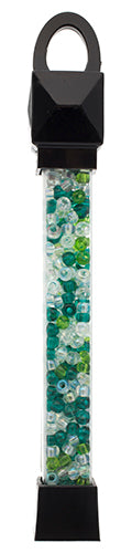 Czech Seed Beads Approx 24g Vial 6/0 - Green Shades