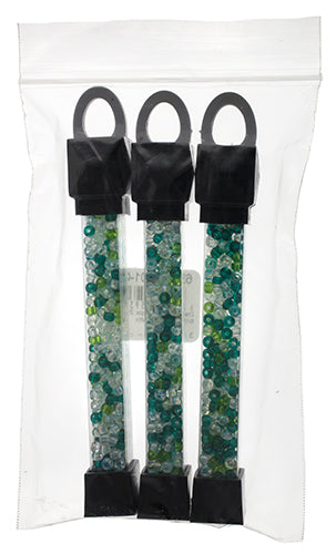 Czech Seed Beads Approx 24g Vial 6/0 - Green Shades