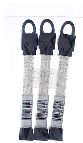 Czech Seed Beads Approx 24g Vial 6/0 - Black/White Shades