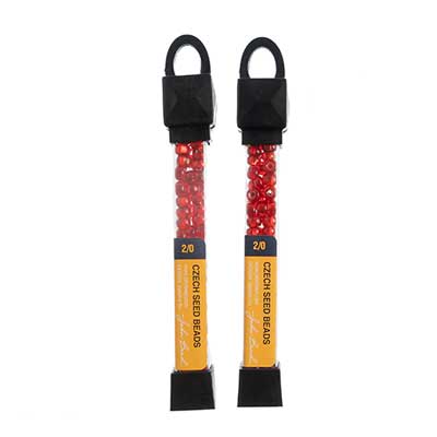 Czech Seed Beads Approx 24g Vial 2/0 - Red/Pink Shades