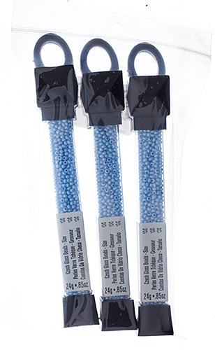 Czech Seed Beads Approx 24g Vial 10/0 - Blue Shades