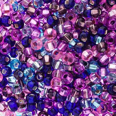 Czech Seed Beads Approx 24g Vial 6/0 - Purple Shades