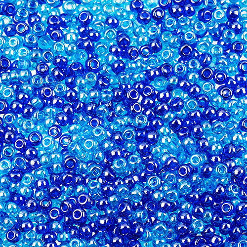 Czech Seed Beads Approx 24g Vial 10/0 - Blue Shades