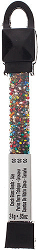 Czech Seed Beads Approx 24g Vial 10/0 - Black/Multi Shades