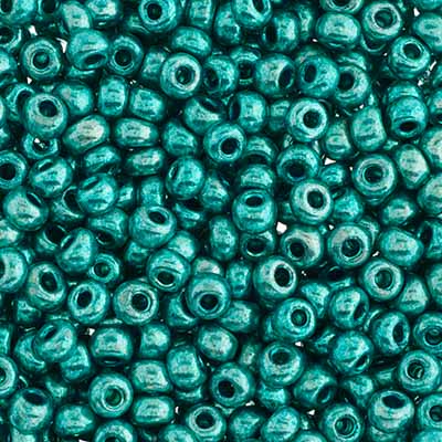 Czech Seed Beads Approx 24g Vial 6/0 - Green Shades