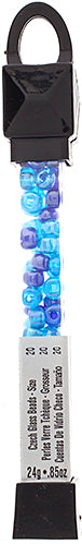 Czech Seed Beads Approx 24g Vial 2/0 - Blue Shades