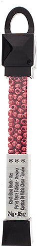 Czech Seed Beads Approx 24g Vial 6/0 - Red Shades