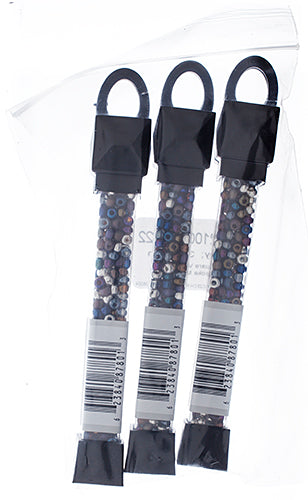 Czech Seed Beads Approx 24g Vial 6/0 - Black/White Shades