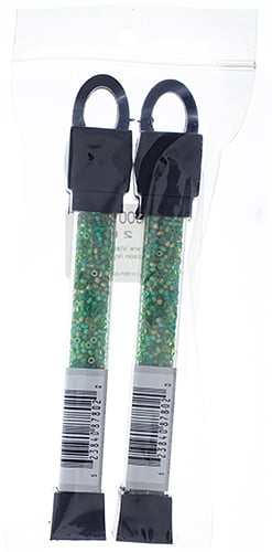 Czech Seed Beads Approx 24g Vial 10/0 - Green Shades