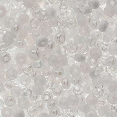 Czech Seed Beads Approx 24g Vial 6/0 - Black/White Shades