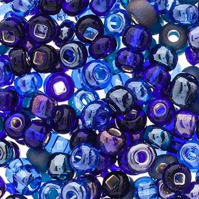 Czech Seed Beads Approx 24g Vial 2/0 - Blue Shades