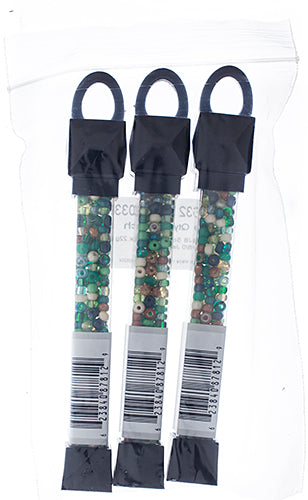 Czech Seed Beads Approx 24g Vial 6/0 - Green Shades