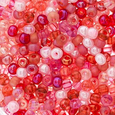 Czech Seed Beads Approx 24g Vial 6/0 - Pink Shades