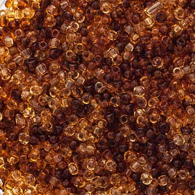 Czech Seed Beads Approx 24g Vial 10/0 - Brown Shades