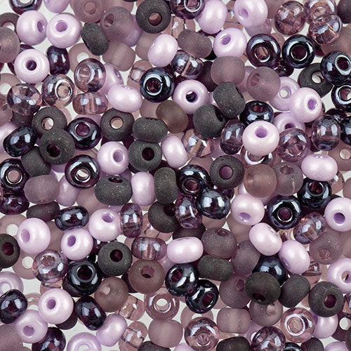 Czech Seed Beads Approx 24g Vial 6/0 - Purple Shades