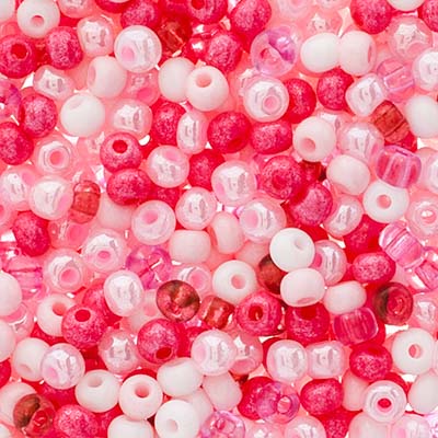 Czech Seed Beads Approx 24g Vial 6/0 - Pink Shades