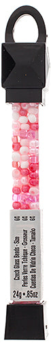 Czech Seed Beads Approx 24g Vial 6/0 - Pink Shades