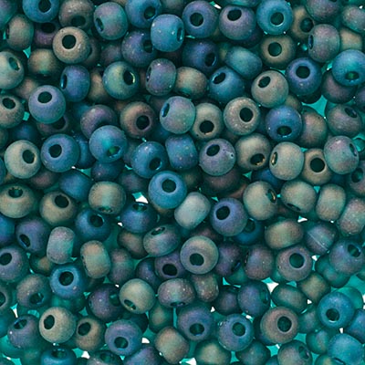 Czech Seed Beads Approx 24g Vial 6/0 - Green Shades