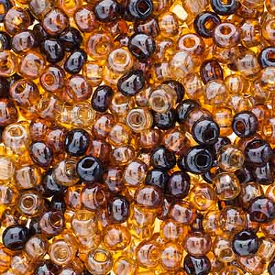Czech Seed Beads Approx 24g Vial 6/0 - Brown Shades