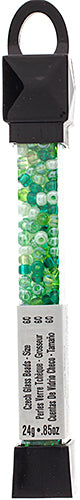 Czech Seed Beads Approx 24g Vial 6/0 - Green Shades