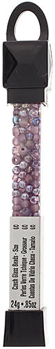 Czech Seed Beads Approx 24g Vial 6/0 - Purple Shades