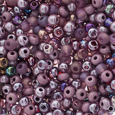 Czech Seed Beads Approx 24g Vial 6/0 - Purple Shades