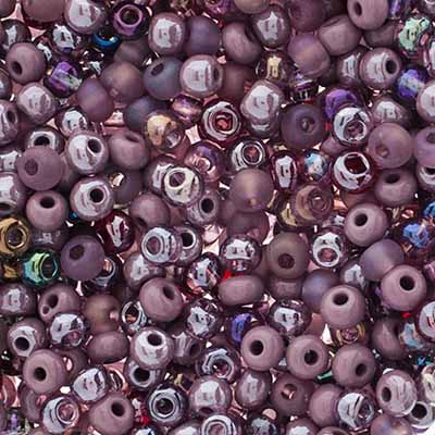 Czech Seed Beads Approx 24g Vial 6/0 - Purple Shades