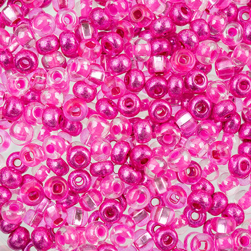 Czech Seed Beads Approx 24g Vial 6/0 - Pink Shades