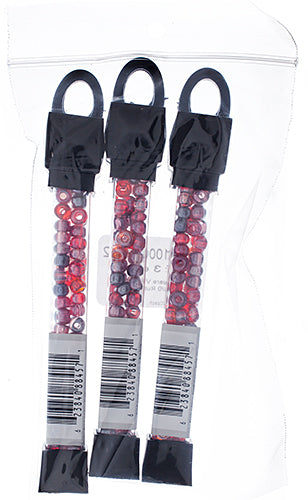 Czech Seed Beads Approx 24g Vial 2/0 - Red/Pink Shades