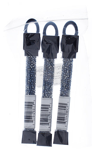 Czech Seed Beads Approx 24g Vial 8/0 - Black/White Shades