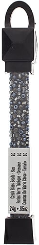 Czech Seed Beads Approx 24g Vial 8/0 - Black/White Shades