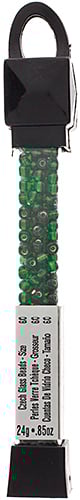 Czech Seed Beads Approx 24g Vial 6/0 - Green Shades