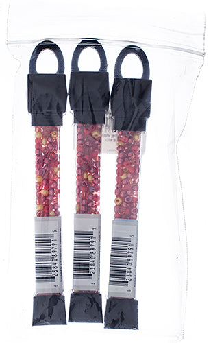 Czech Seed Beads Approx 24g Vial 6/0 - Red Shades