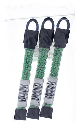 Czech Seed Beads Approx 24g Vial 6/0 - Green Shades