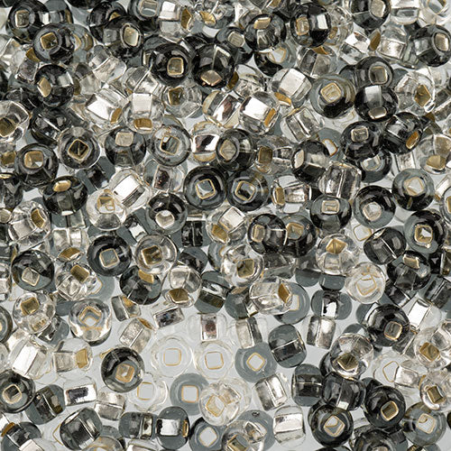 Czech Seed Beads Approx 24g Vial 6/0 - Black/White Shades