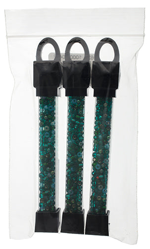 Czech Seed Beads Approx 24g Vial 6/0 - Green Shades