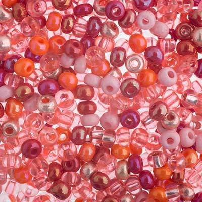 Czech Seed Beads Approx 24g Vial 6/0 - Pink Shades