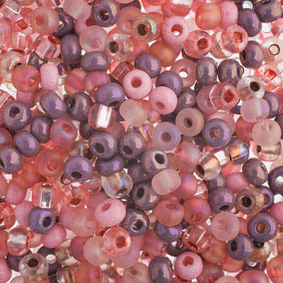 Czech Seed Beads Approx 24g Vial 6/0 - Pink Shades