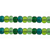 Czech Seed Beads Approx 24g Vial 6/0 - Green Shades