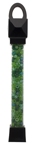 Czech Seed Beads Approx 24g Vial 6/0 - Green Shades