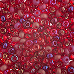 Czech Seed Beads Approx 24g Vial 6/0 - Red Shades