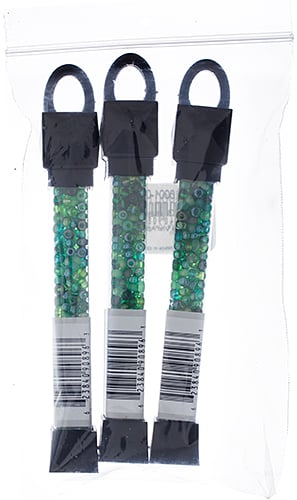 Czech Seed Beads Approx 24g Vial 6/0 - Green Shades