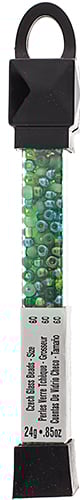 Czech Seed Beads Approx 24g Vial 6/0 - Green Shades
