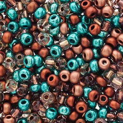 Czech Seed Beads Approx 24g Vial 6/0 - Green Shades