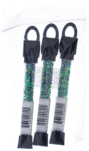 Czech Seed Beads Approx 24g Vial 6/0 - Green Shades