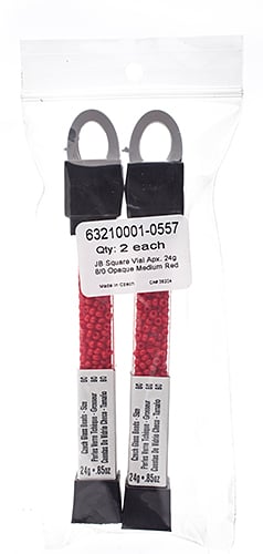 Czech Seed Beads Approx 24g Vial 8/0 - Red/Pink Shades