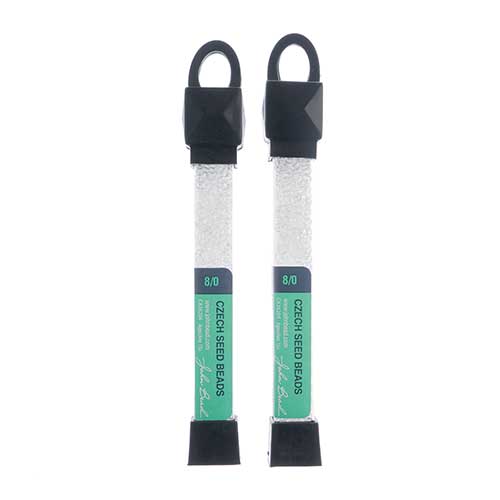 Czech Seed Beads Approx 24g Vial 8/0 - Black/White Shades